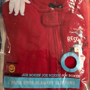 JOE BOXER 2 PACK BOYS FOOTED BLANKET SLEEPERS